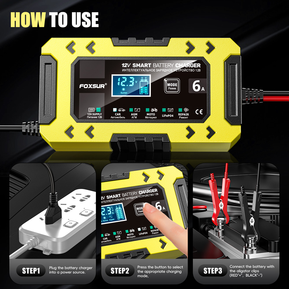 Bộ sạc ắc quy xe máy FBC1206F 12V 6A